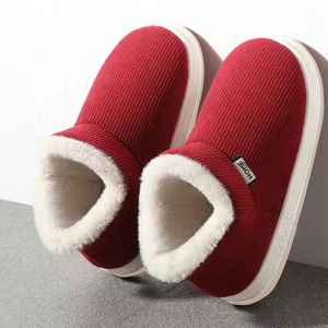 Pantofola antiscivolo calda alta invernale da <span class=keywords><strong>donna</strong></span> e da uomo con tacco chiuso scarpe di cotone felpate con suola spessa - Product Image 1