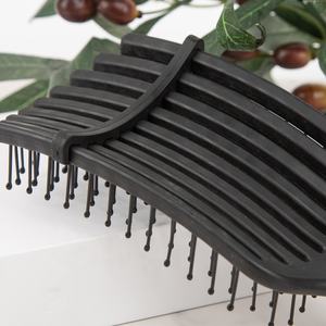 Gloway fabricant Oem noir séchage rapide par soufflage plastique 9 rangées pagaie humide ventilé <span class=keywords><strong>brosse</strong></span> à <span class=keywords><strong>cheveux</strong></span> bouclée démêlante <span class=keywords><strong>brosse</strong></span> pour vagues - Product Image 3