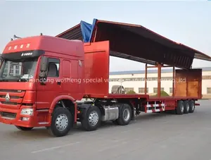 Özel yeni tasarım 3 akslar 13 metre kapasiteli 60 ton van kamyon römork kanat açıklığı van yarı römork düşük fiyat ile