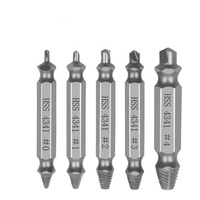 Ensemble de 6 extracteurs de vis à double tête en acier rapide HSS 4341 avec placage titane, pour vis cassées