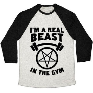 Camiseta de béisbol unisex de mezcla triple I'm a Real Beast in the Gym - Product Image 3