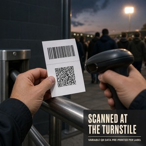 Rotolo di Etichette Personalizzate per Biglietti Eventi con Codice QR, Adesivi per Biglietti d'Ingresso - Product Image 5