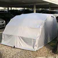Abri de voiture pliable et portable en acier galvanisé robuste, style arche, avec bâche en vinyle imperméable pour garage extérieur