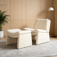 Fauteuil d'appoint blanc en bouclette, style nordique minimaliste moderne, pour salon et maison