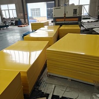 Feuille de plastique HDPE brillante jaune 4x8, feuille de polyéthylène haute densité résistante à l'usure, PE100 large