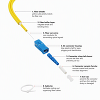 Custom Length Simplex SC UPC to SC UPC Fiber Patch Cord OS2 9/125 Single Mode 2.0mm Yellow Customizable Fiber Optic Patch Cable