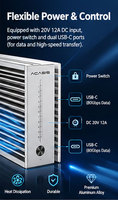 Boîtier SSD NVMe M.2 à 10 baies TB504Pro, 80 Gbit/s, USB-C, prend en charge les clés M et B&M, SSD 2230/2242/2260/2280