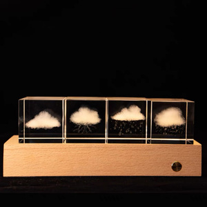 Cube en cristal <span class=keywords><strong>Aban</strong></span> personnalisé avec gravure intérieure 3D, impression numérique polie, LED moderne alimentée par USB, couleur chaude, décoration d'intérieur, cadeaux, lampe de nuit - Product Image 5