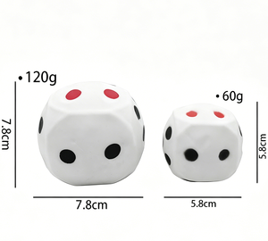 Jouet Squishy en TPR en forme de dés à 6 faces, extensible en cube de 7,8 cm, rempli de farine, à rebond lent, pour la décompression et les farces, disponible en grande et petite taille - Product Image 2