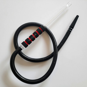 Pajita de vidrio para hookah Tianjing de 13x300mm con manguera negra para accesorios de fumar - Product Image 1