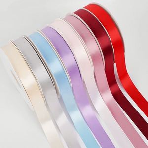 Ruban en polyester tissé double face de 2 cm, couleur unie, pour emballage cadeau, décoration de gâteaux, 100 % polyester, emballé en rouleau - Product Image 1