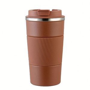 แก้วกาแฟเก็บความร้อนสองชั้น ขนาด 380 มล./510 มล. พร้อมฝาแสดงอุณหภูมิ สแตนเลสสตีลเคลือบสีฝุ่น พิมพ์โลโก้ได้ - Product Image 4