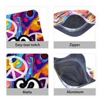Emballages en plastique scellés sur 3 côtés, sachets en mylar à fermeture éclair, résistants à l'odeur, pour gommes comestibles imprimées sur mesure, 3,5 Cali Packs