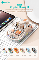 COTECi Mouse USB-C dapat diisi ulang tidak berisik, penerima Ideal transparan RGB tri-mode 2.4GHz BT tanpa kabel untuk MacBook Laptop