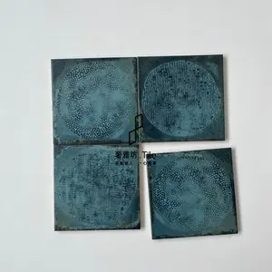 아름다운 럭시 수제 파란색 유리 벽돌 150X150mm 의 낮은 흡수 장식 바닥 타일을 사용자 정의