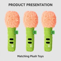 Nouveau jouet pour chat : Microphone amusant, résistant aux morsures, jouet de dentition en peluche rempli de catnip, interactif et sonore pour l'auto-entretenement
