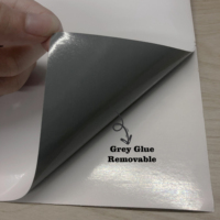 Offre spéciale, film vinyle PVC auto-adhésif gris brillant écologique, autocollants imprimables en rouleau pour matériaux d'affiches