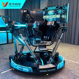 Fabricant de simulateurs de conduite de voitures de course VR à six axes et trois écrans avec capteurs somatosensoriels pour jeux de compétition - Product Image 2