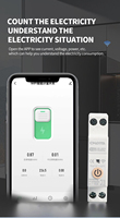 Disjoncteur intelligent WiFi CHLOTAI 1P+N 63A 90-300V Rail DIN Contrôle à distance par application Surveillance de la consommation d'énergie Minuterie Tuya CE