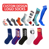 Chaussettes de sport personnalisées OEM à faible MOQ avec logo et motif, chaussettes athlétiques en gros, chaussettes de sport en coton pour hommes avec logo personnalisé