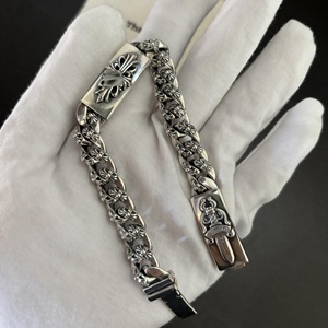 Pulseras con Dijes de Corazón Chro <span class=keywords><strong>para</strong></span> Hombre y Mujer, Joyería Plateada, Cadena y Eslabones Vintage, Estilo Punk, Deportivo, Retro, Moderno, Regalo de Moda, Venta al por Mayor - Product Image 5