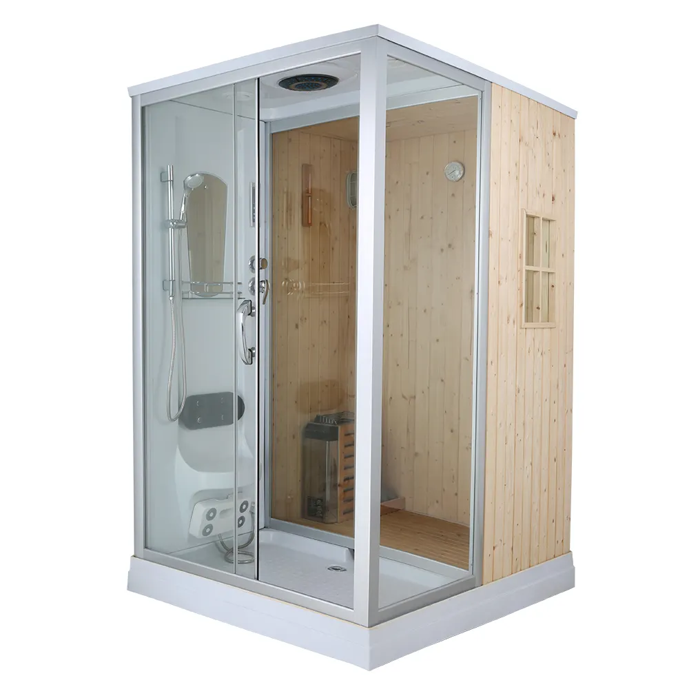 2020 bagno sauna combinazione scorrevole in vetro porta di legno portatile sauna camera