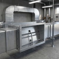Clapet anti-retour carré multi-lames en acier galvanisé pour ventilation de conduits CVC