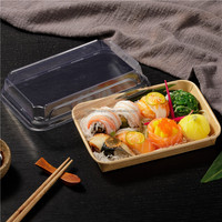 Jiehui mode personnalisée imprimée boîte à sushi en papier jetable/plateau à sushi/conteneur à sushi pour l'emballage à emporter