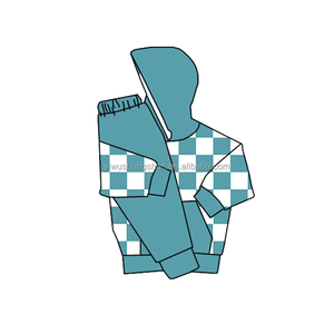 Chất lượng cao bé trẻ mới biết đi mùa thu dài tay áo trùm đầu Jogger thiết lập pháp Terry rô mô hình chàng trai cô gái sweatsuit - Product Image 4