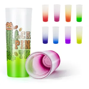 <span class=keywords><strong>Precio</strong></span> barato Taza de vidrio de chupito en blanco de sublimación esmerilada de Color degradado de 3oz para <span class=keywords><strong>whisky</strong></span> Regalo perfecto - Product Image 1