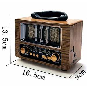 วิทยุพกพาคุณภาพสูงแบบชาร์จไฟได้ สไตล์วินเทจ พร้อมลำโพง AM FM SW USB BT สำหรับใช้ในบ้านและนอกบ้าน วิทยุพลาสติกสไตล์เรโทร - Product Image 3