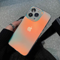 Coque de téléphone de luxe mate à dégradé laser pour iPhone 18 17 16 15 14 13 Pro MAX 12 11 – Housse antichoc souple et robuste