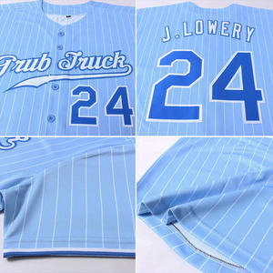 ปรับแต่งเสื้อเบสบอลสีฟ้าปักตะเข็บโลโก้ทีมของคุณหมายเลขชื่อสไตล์ใดๆสีเสื้อซอฟต์บอลราคาถูก Unisex - Product Image 3