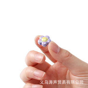 Perles de fleurs en acrylique de couleurs mélangées pour la fabrication de bijoux, printemps 2023, origine Jinhua AC2120 - Product Image 3