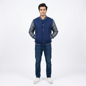 Chaqueta Varsity de Invierno para Hombre, Diseño Único y Atractivo, OEM, 100% Algodón, Ecológica, Resistente al Viento, Transpirable, Cuello Alto, Alta Calidad - Product Image 1