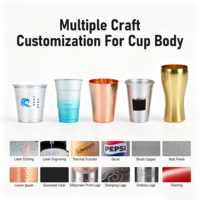 Gobelet de fête coloré personnalisé, design moderne, gobelet à cola, gobelets en aluminium jetables, mug Ping 450 ml, gobelet à eau portable pour les voyages et la randonnée