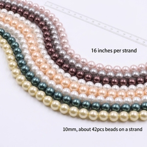 Miçangas de Vidro Soltas Redondas de 10mm em Cores Mistas Cinza Champanhe, Material de Cristal para Decoração de Joias e Confecção de Pulseiras - Product Image 2
