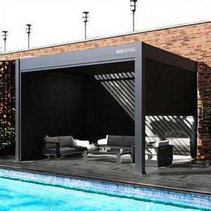 <span class=keywords><strong>Singo</strong></span> 3x3 3x4 4x6ม. หลังคาบานเกล็ดอลูมิเนียมปรับได้แบบกำหนดเองกันน้ำศาลาสวนใช้มอเตอร์ - Product Image 2