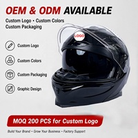 Casque de moto YM Flip Up, noir, double visière, ABS, homologué DOT, pare-soleil modulaire pour homme et femme