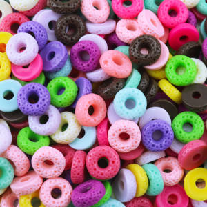 Juego de comida de simulación, abalorios de resina de <span class=keywords><strong>Donut</strong></span> Multicolor, cabujón para relleno de limo, casa de muñecas, artesanía Diy, funda de teléfono, decoración de nevera - Product Image 5