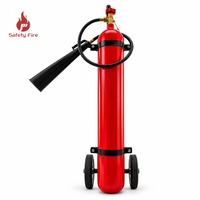 Extincteur à CO2 sur chariot 10kg/25kg/45kg Extincteur à dioxyde de carbone sur roues pour la protection incendie électrique et industrielle