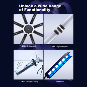 Lampe tube RVB Tl30 Pavo, lumière de photographie couleur, bâton lumineux portable avec télécommande via application pour photos, vidéos, films et vlogs - Product Image 5