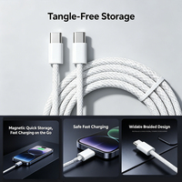 Câble de charge rapide USB Type C PD en nylon tressé XTAURI pour iPhone 15 Pro, nouvelle arrivée, personnalisé, durable, longueur 1m