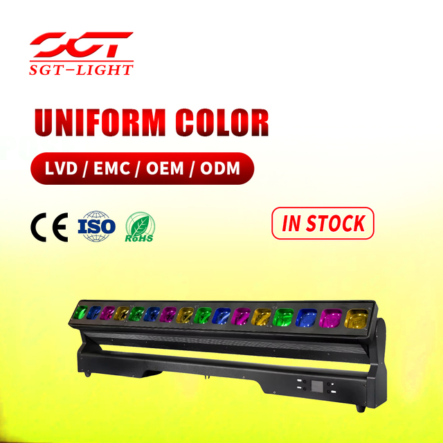 Professional Stage Lighting 16X40W RGBW Zoom Wash Beam Moving Head LED Smooth Zoom Pixel Bar Light
