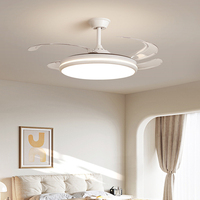 24W E26 E27 Prise 5 Lames Ovales Changement de Couleur Télécommande Mini Ventilateur Ampoule Ventilateur de Plafond de Lumières