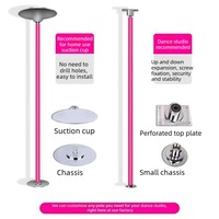 Barre de danse autoportante réglable en acier inoxydable de haute qualité, robuste et portable, sans perçage, pour pole dance