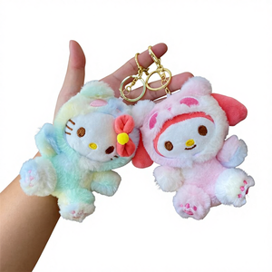 Peluche Hello Kitty Serie Gradient Kulomi per Orsetto, Imbottitura in Cotone PP, Piccolo Ciondolo, Fiore Merlot, Bambola per Macchina Artiglio - Product Image 1
