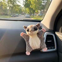 Jouet en peluche magnétique Sugar Glider - Poupée écureuil volant en coton PP avec 4 membres magnétiques pour jeu multi-scènes 13,0 pouces/33 cm