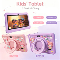 Tablet Edukasi Anak 7 Inci Android 15 1920x1280 Octa Core 16GB dengan Pegangan dan Stand USB Type C Wi-Fi