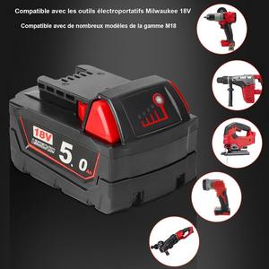 <span class=keywords><strong>Batterie</strong></span> Li-ion de remplacement <span class=keywords><strong>M18</strong></span> 18V 4.0Ah 5.0Ah 6.0Ah 9.0Ah 12.0Ah pour outils électriques Milwaukee 18V 48-11-1850 <span class=keywords><strong>Batterie</strong></span> au lithium 18V - Product Image 4